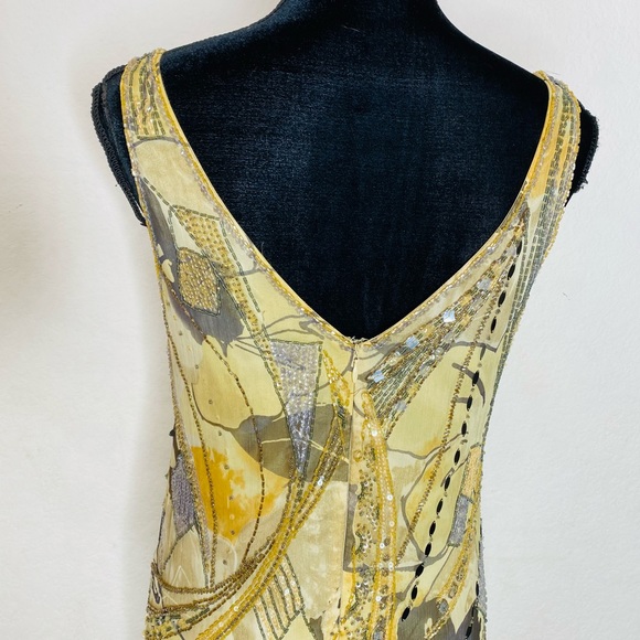 Terani Couture Beaded 100% Silk Dress Size 8 - Picture 6 of 7